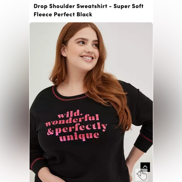 Torrid Super Soft Perfect Black Sweatshirt BNWT Size 1 - Picture 5 of 10